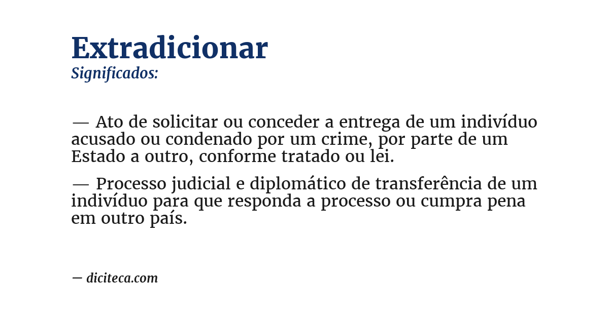 Significado de extradicionar