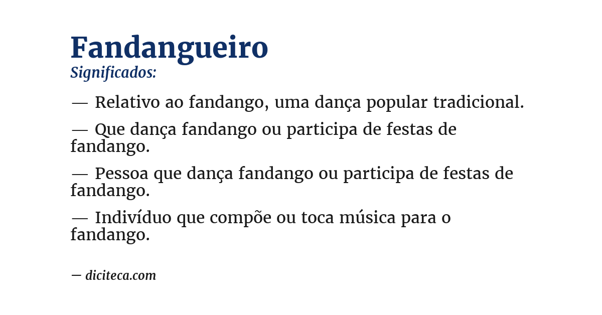 Significado de fandangueiro