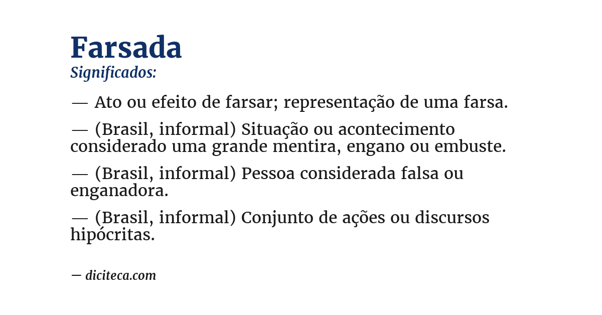 Significado de farsada