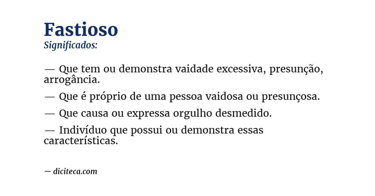 Significado de fastioso