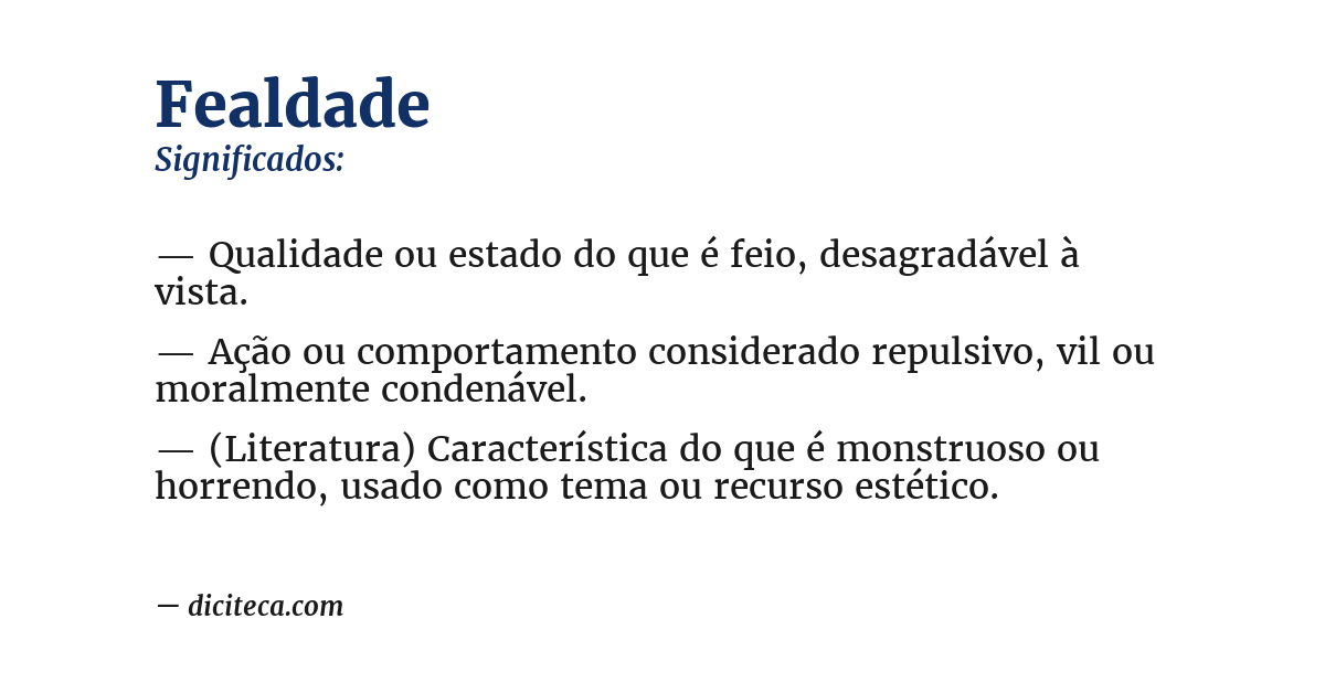 Significado de fealdade