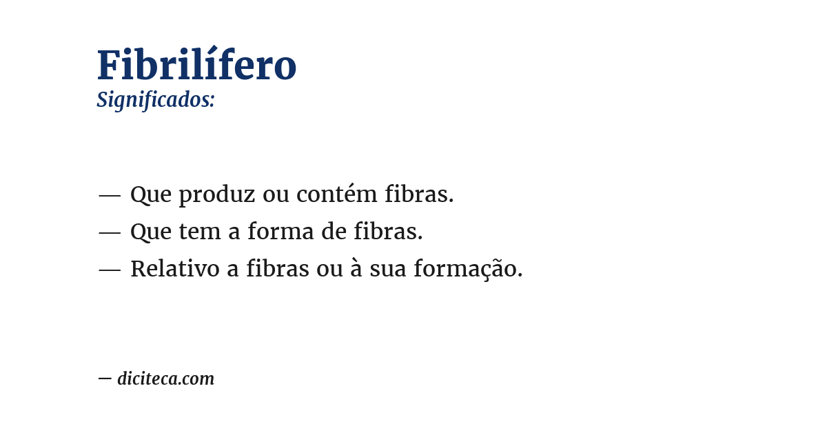 Significado de fibrilífero