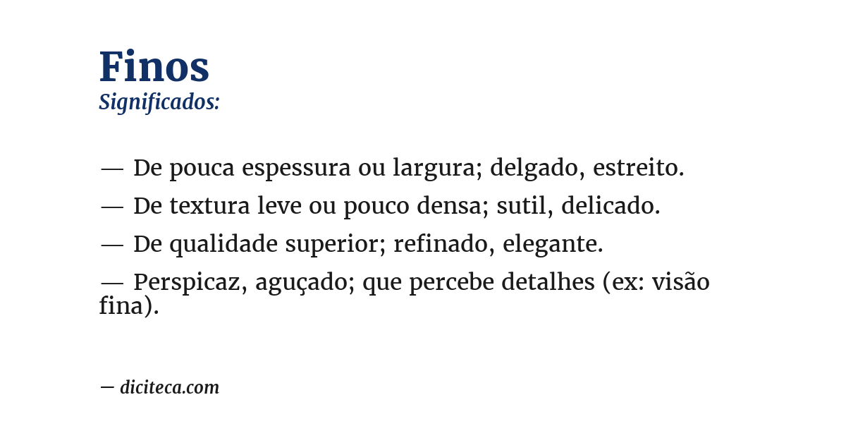 Significado de finos