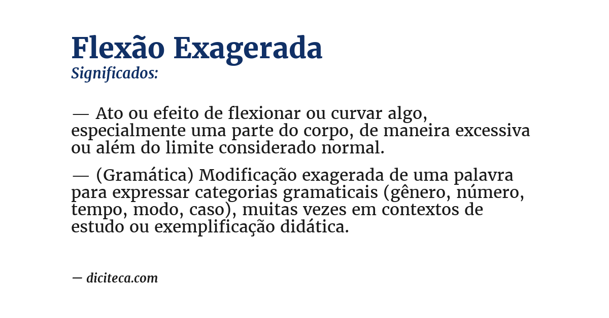 Significado de flexão exagerada