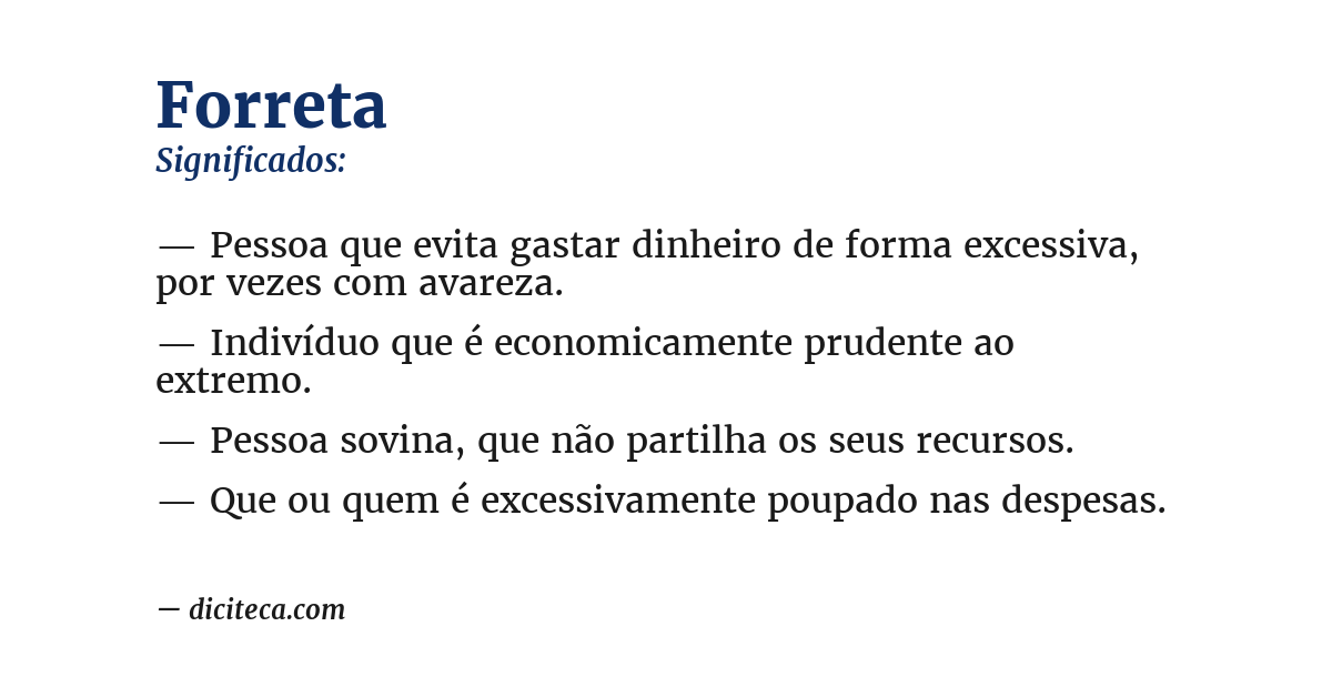 Significado de forreta
