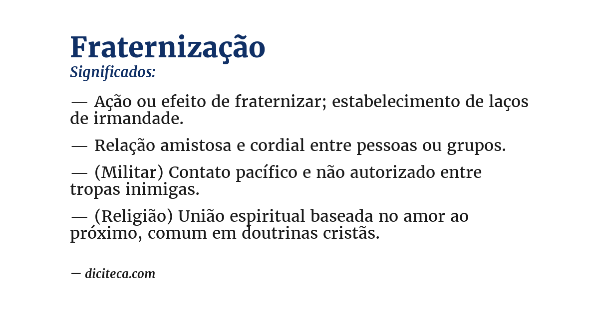 Significado de fraternização