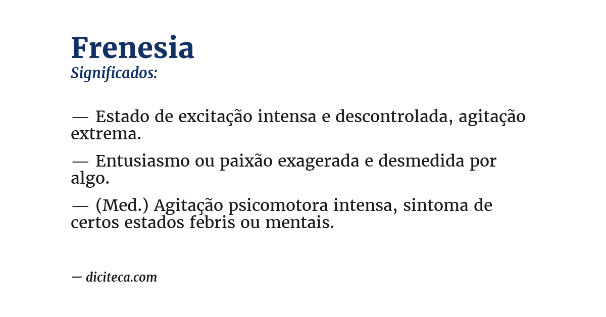 Significado de frenesia