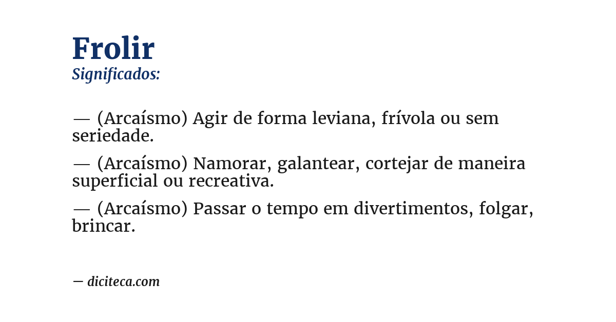 Significado de frolir