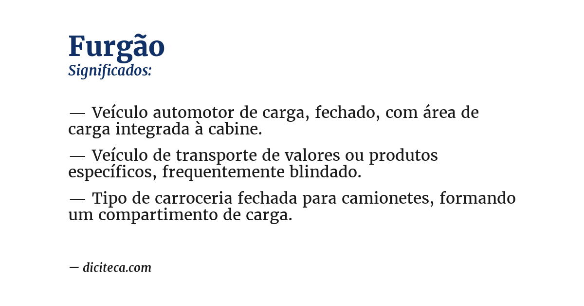 Significado de furgão