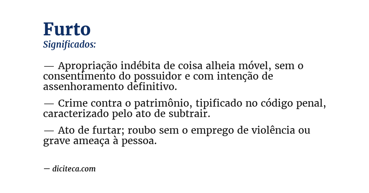 Significado de furto