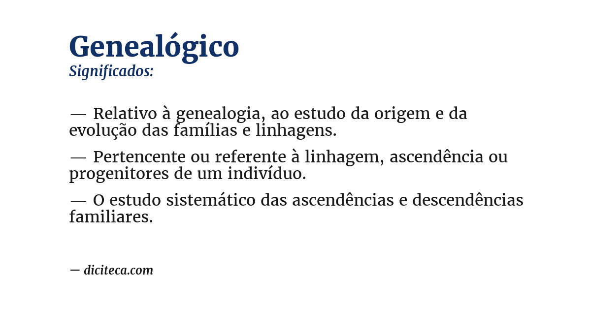 Significado de genealógico