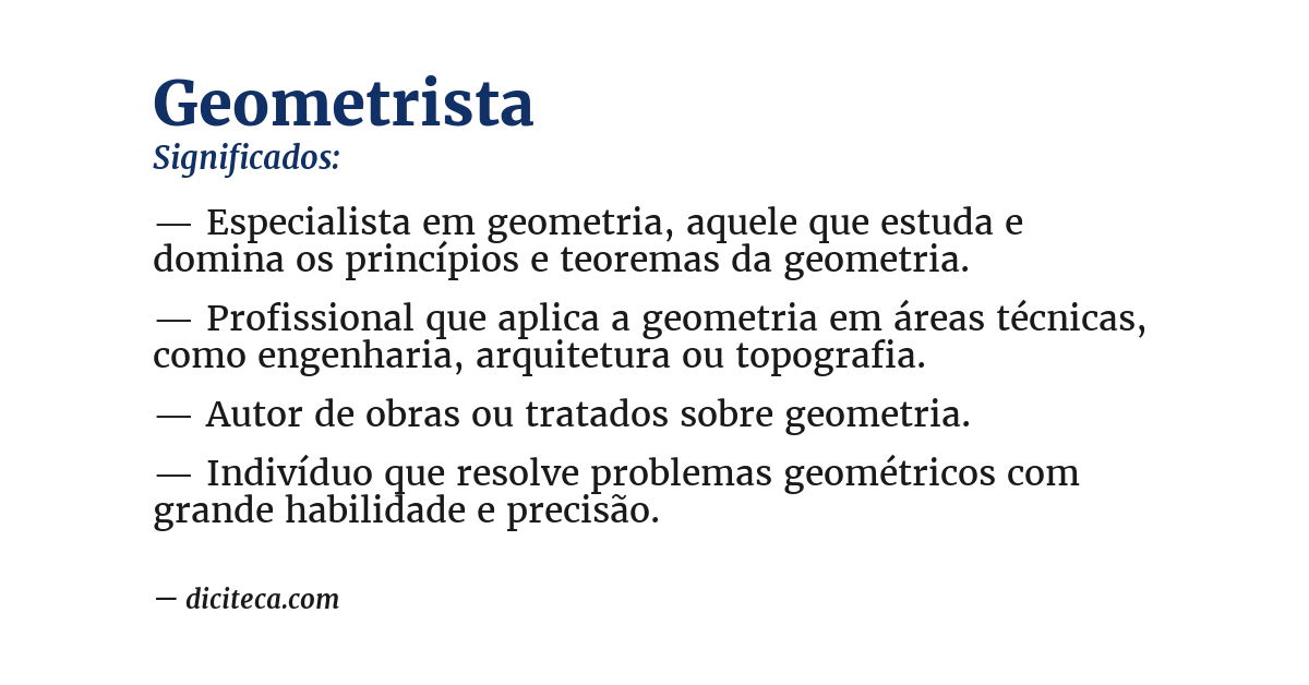 Significado de geometrista