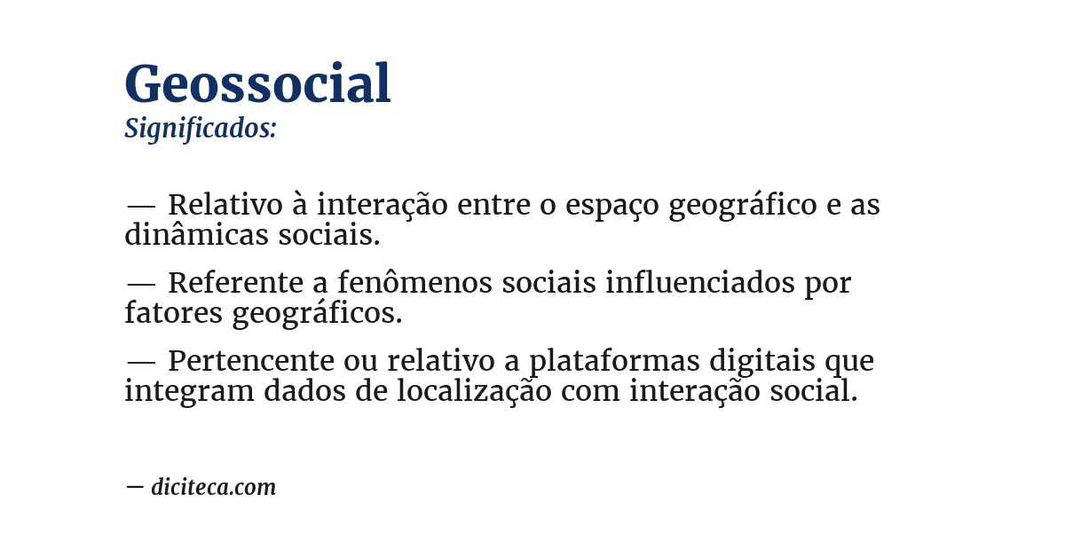 Significado de geossocial