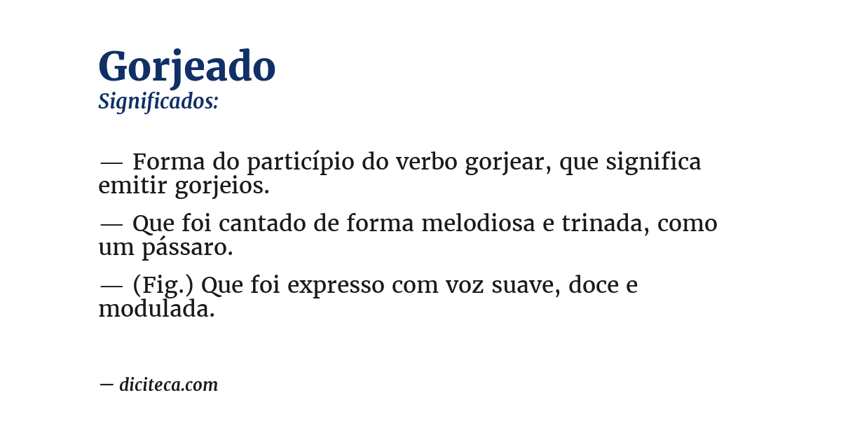 Significado de gorjeado