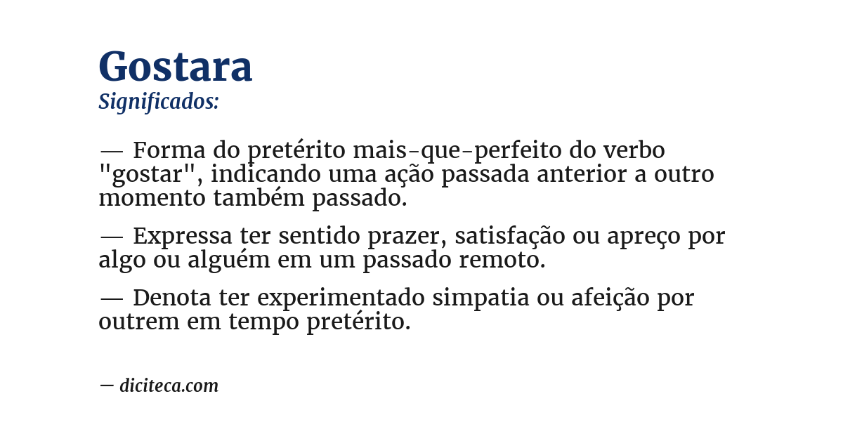 Significado de gostara