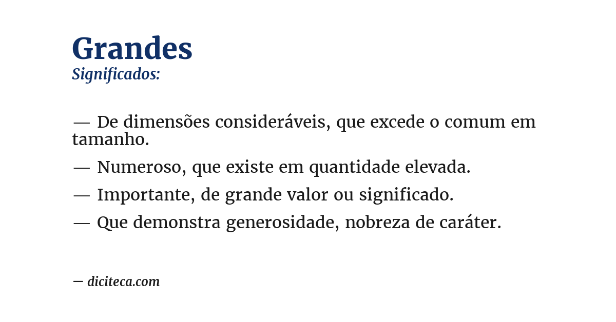 Significado de grandes