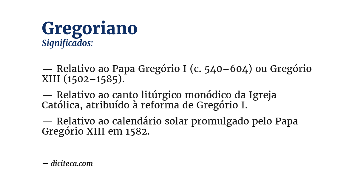 Significado de gregoriano