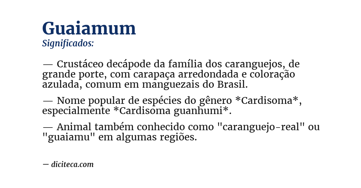 Significado de guaiamum