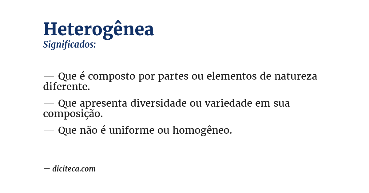 Significado de heterogênea