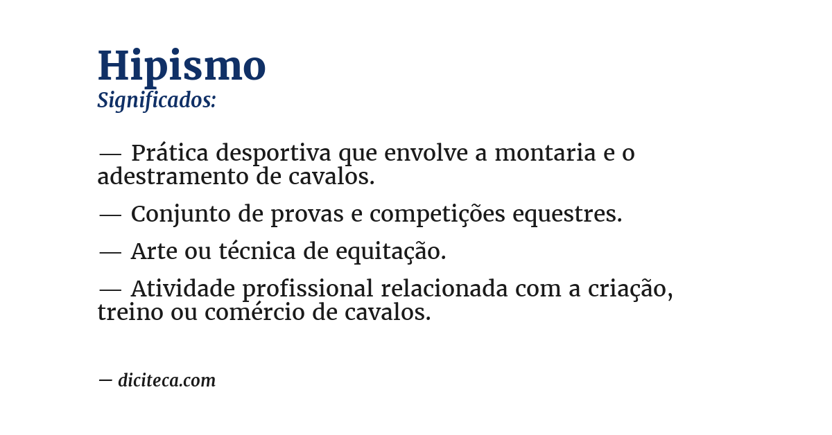 Significado de hipismo