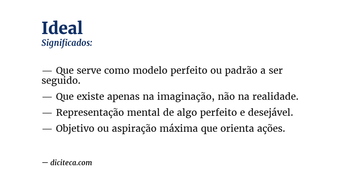 Significado de ideal