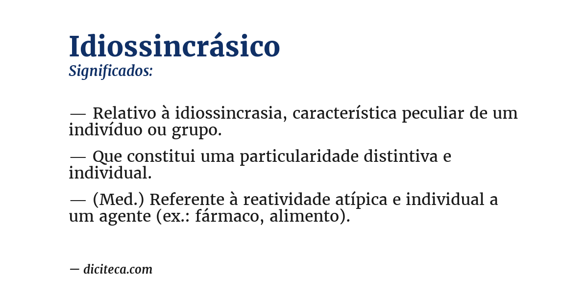 Significado de idiossincrásico