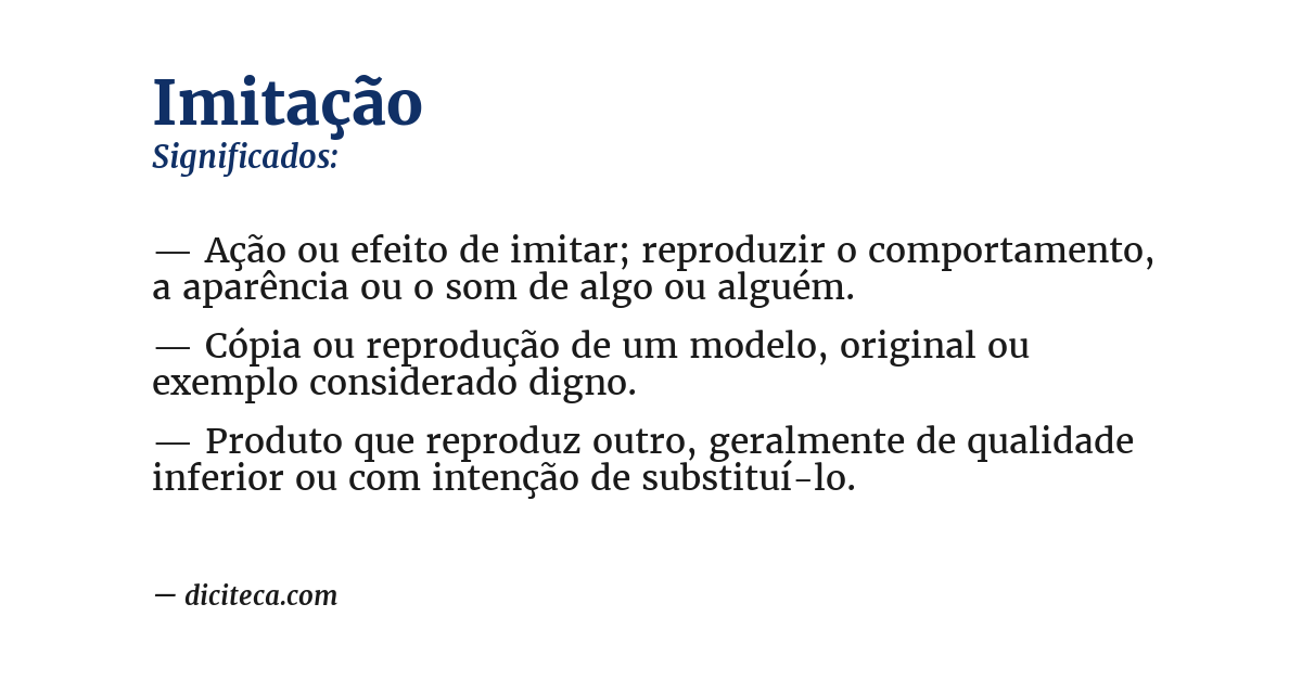 Significado de imitação