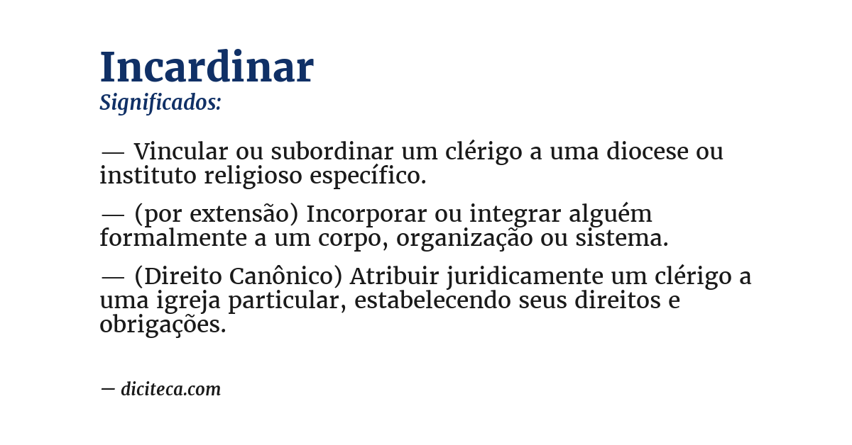 Significado de incardinar