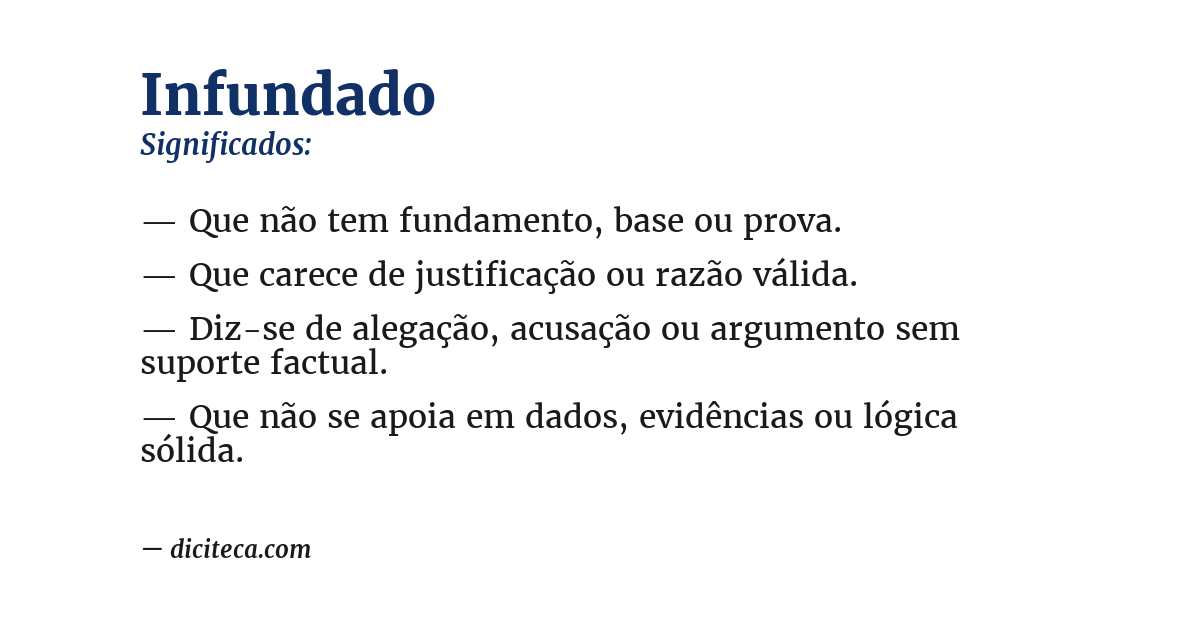 Significado de infundado
