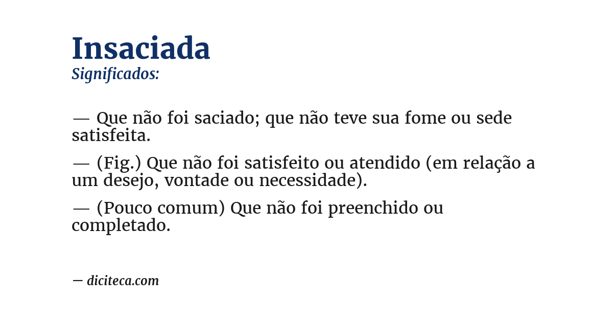 Significado de insaciada