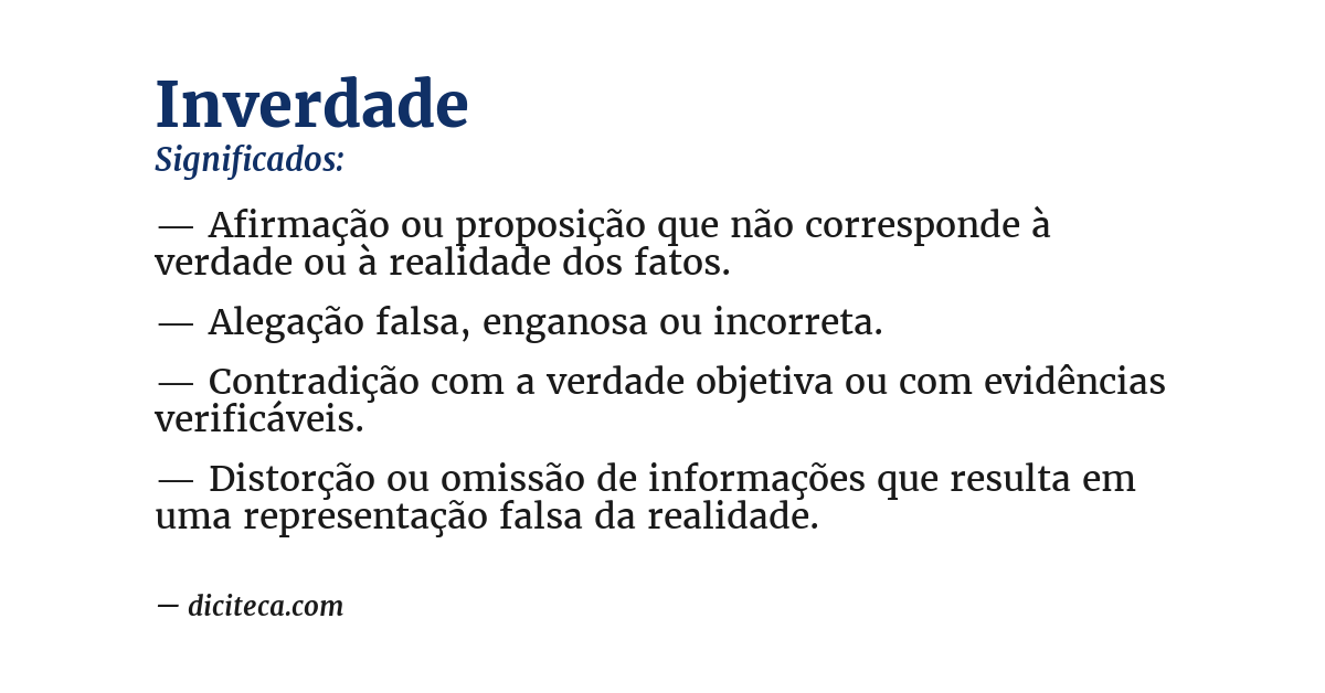 Significado de inverdade