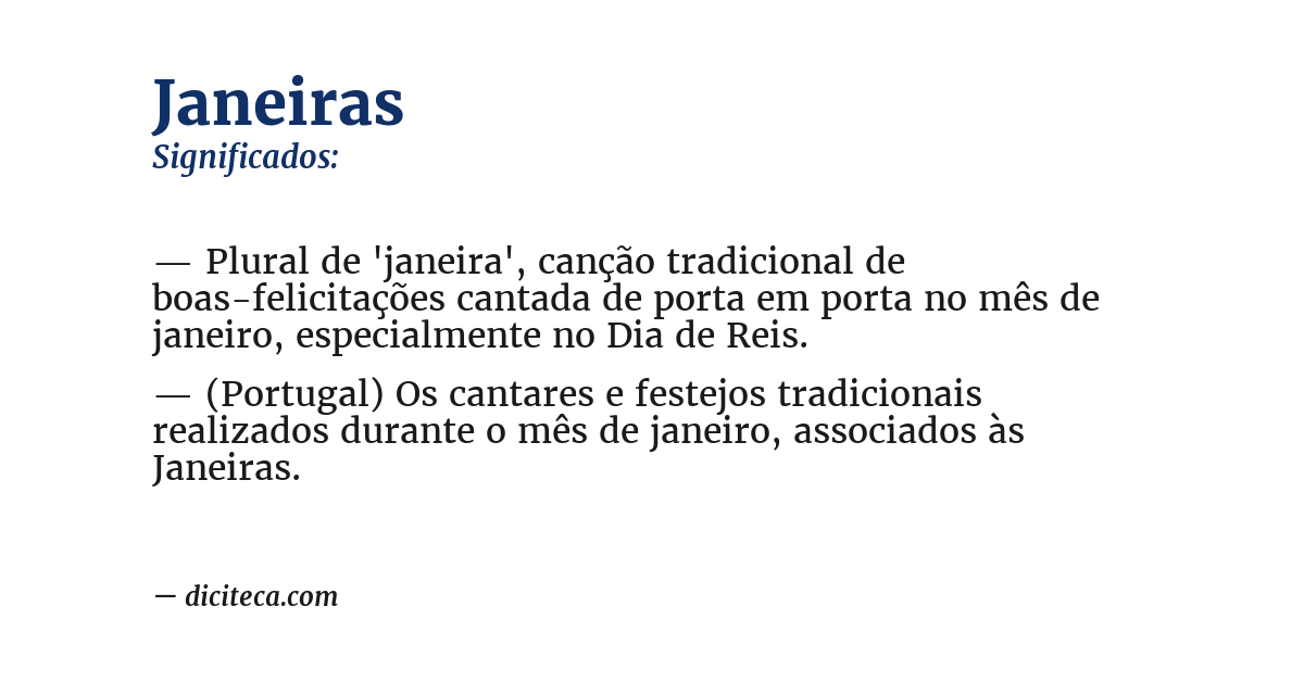 Significado de janeiras