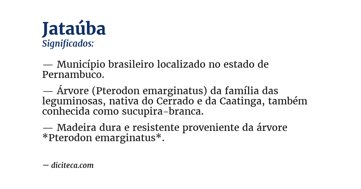 Significado de jataúba