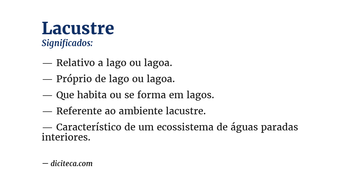 Significado de lacustre