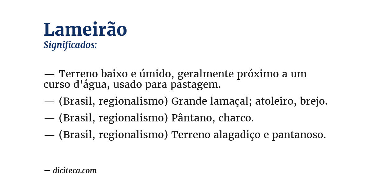 Significado de lameirão