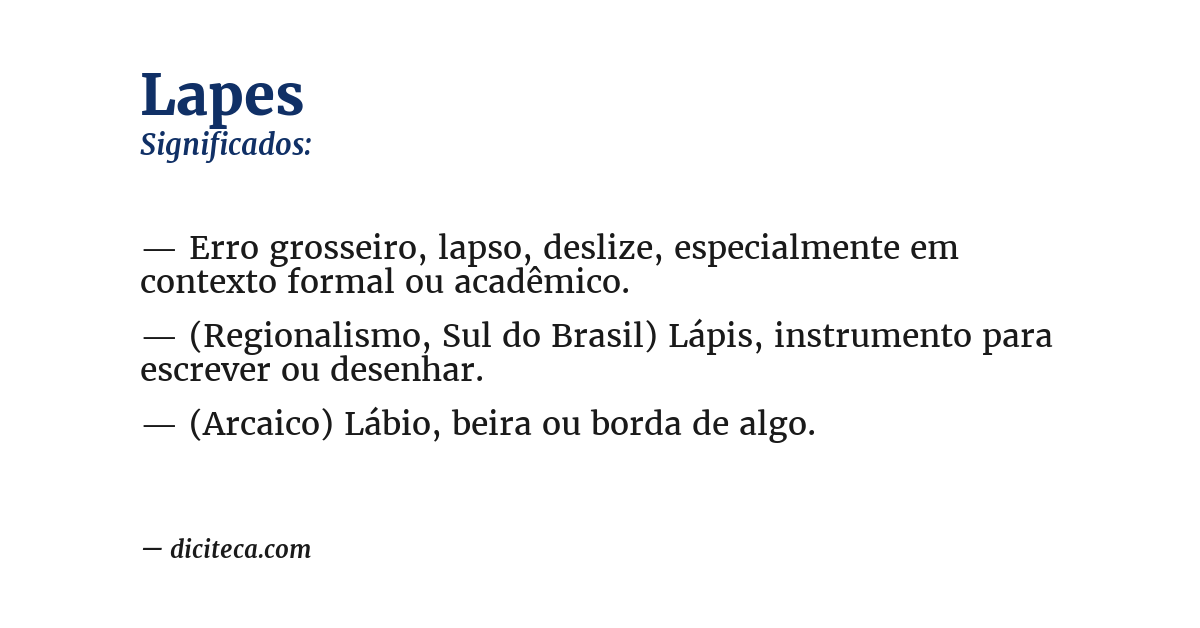 Significado de lapes