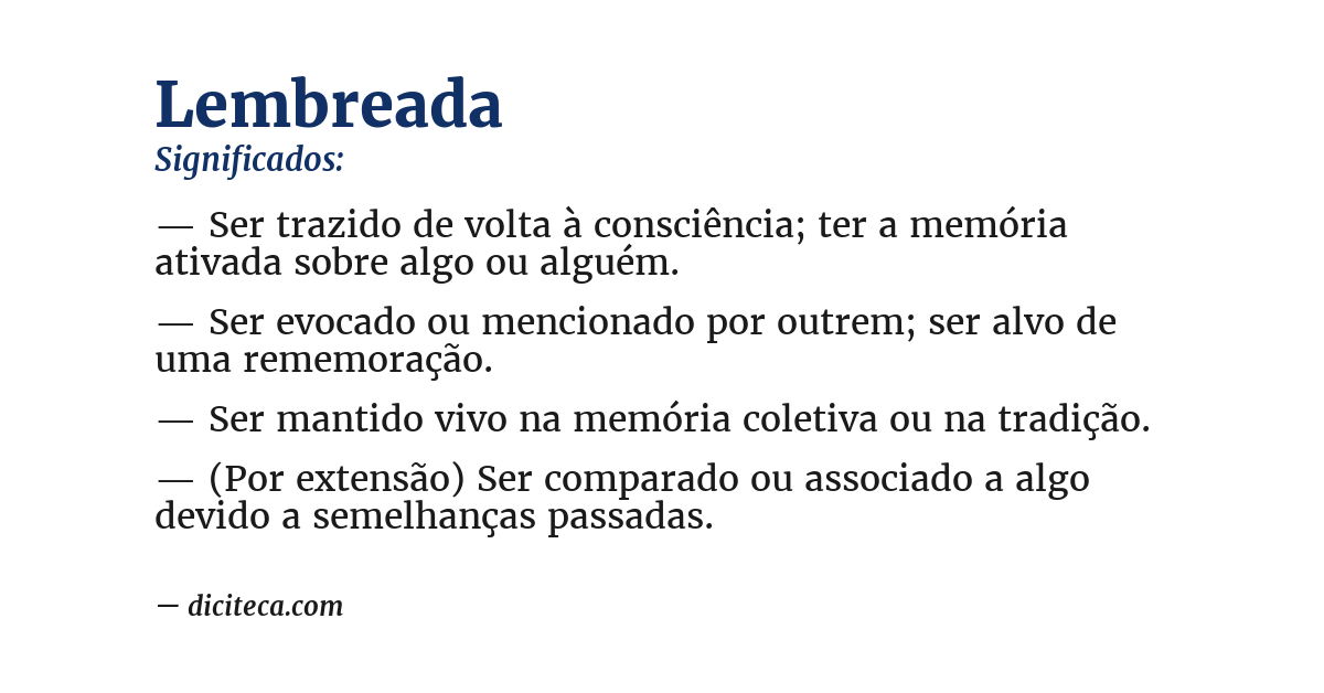 Significado de lembreada