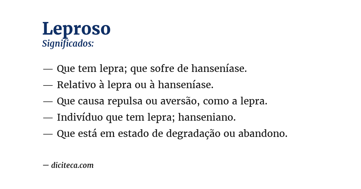 Significado de leproso