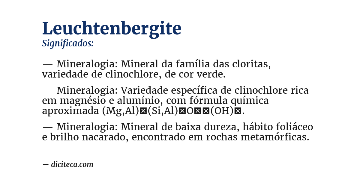 Significado de leuchtenbergite