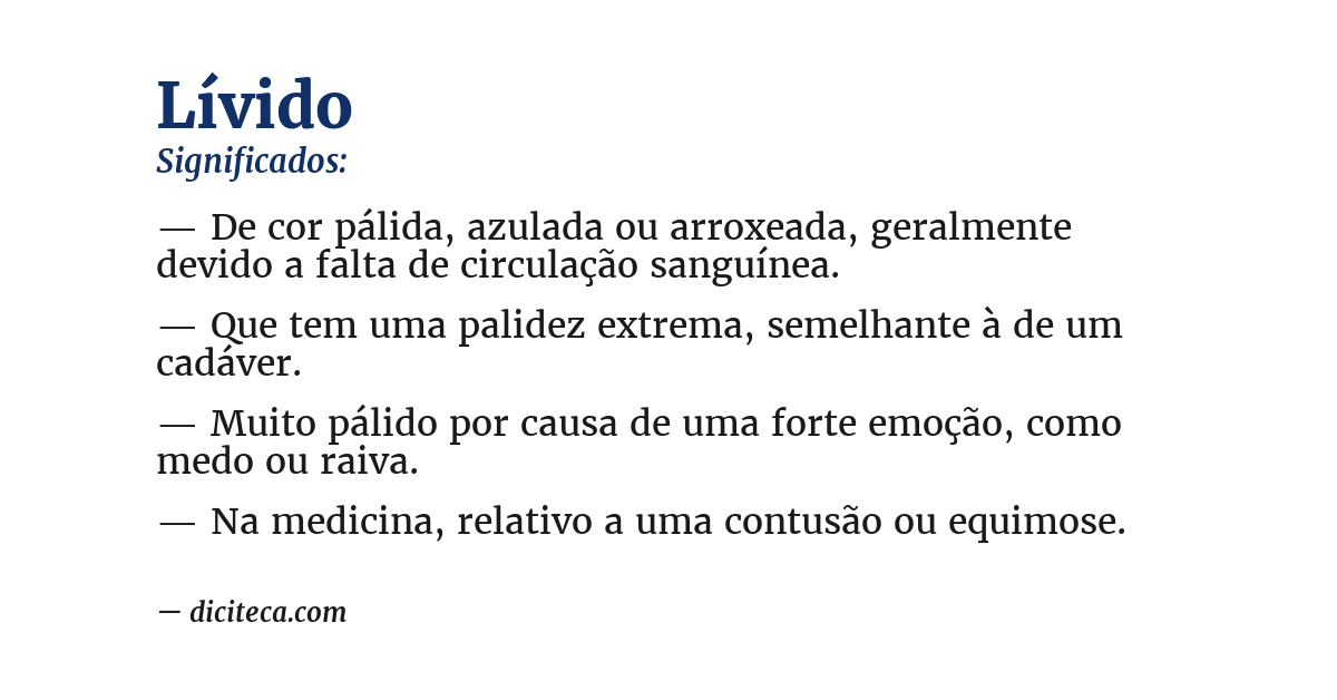 Significado de lívido