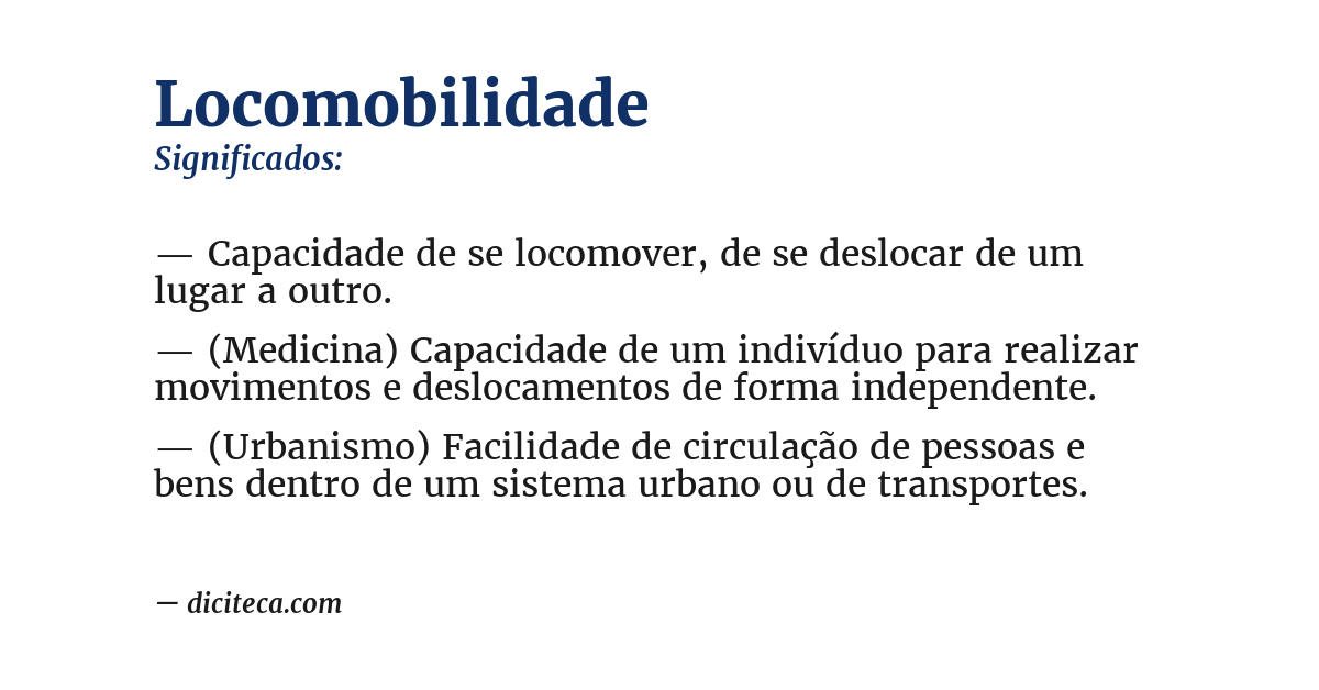 Significado de locomobilidade