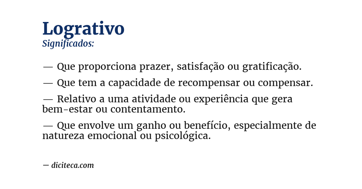 Significado de logrativo