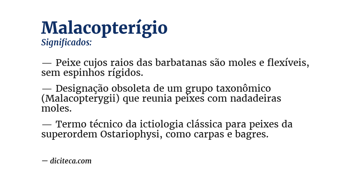 Significado de malacopterígio
