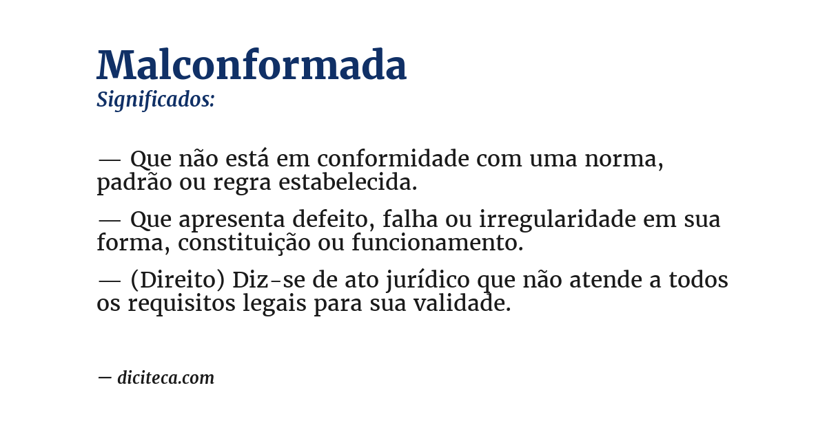 Significado de malconformada