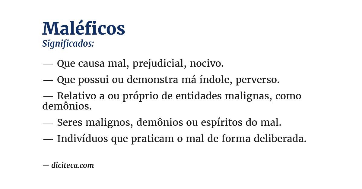 Significado de maléficos