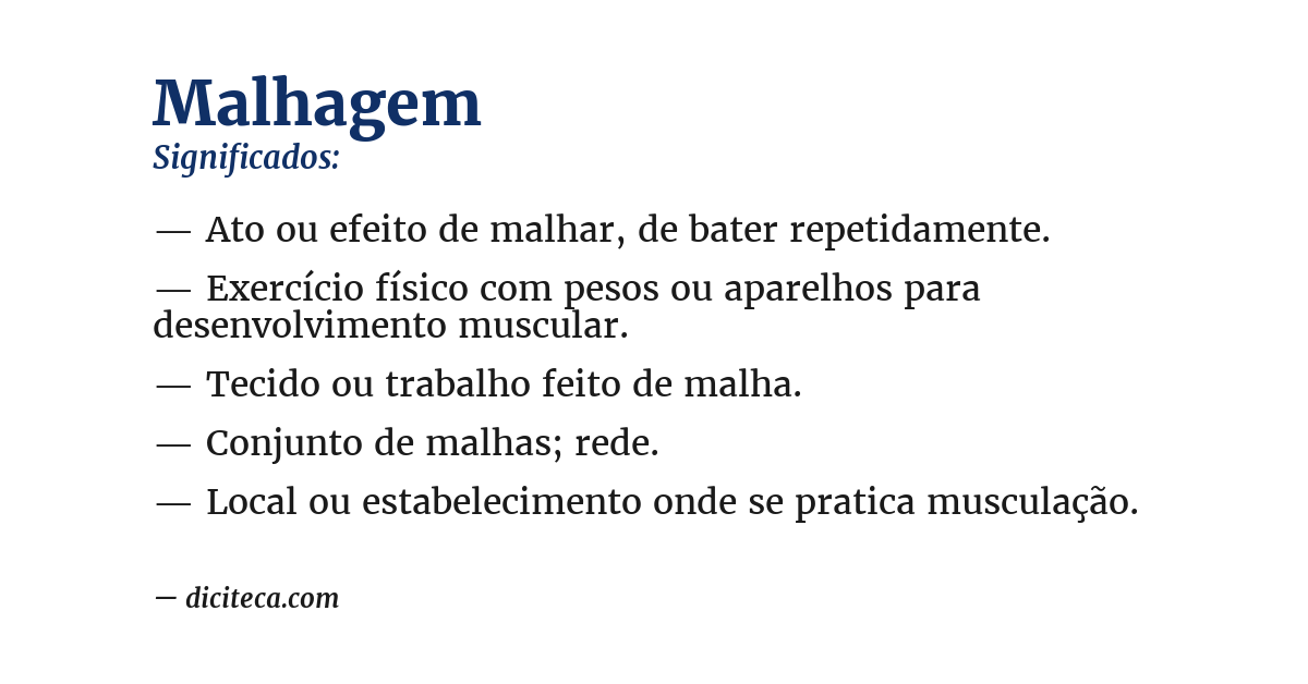 Significado de malhagem