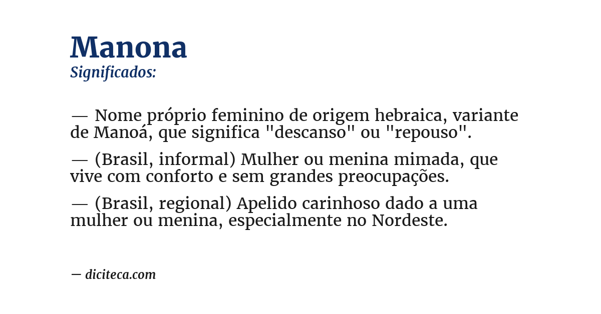 Significado de manona