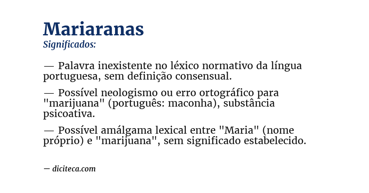 Significado de mariaranas