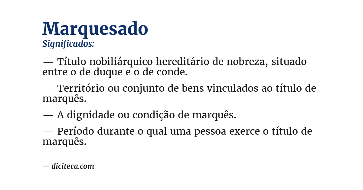 Significado de marquesado