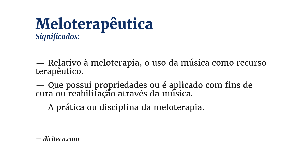 Significado de meloterapêutica